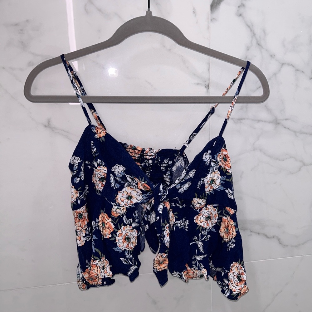 Front tie strappy top